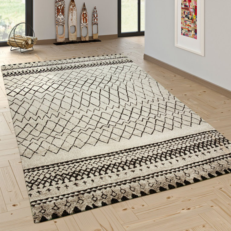 Mistana Melynda Flatweave Black/Cream Rug & Reviews Wayfair.co.uk